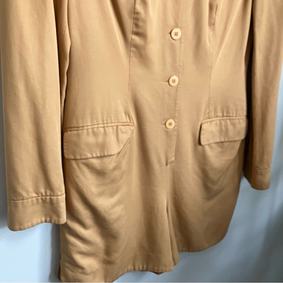 Vintage Mustard Orange Button Romper Jumpsuit - Picture 3 of 7